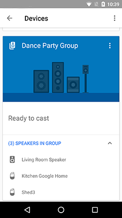 Using Groups to stream within Chromecast Audio